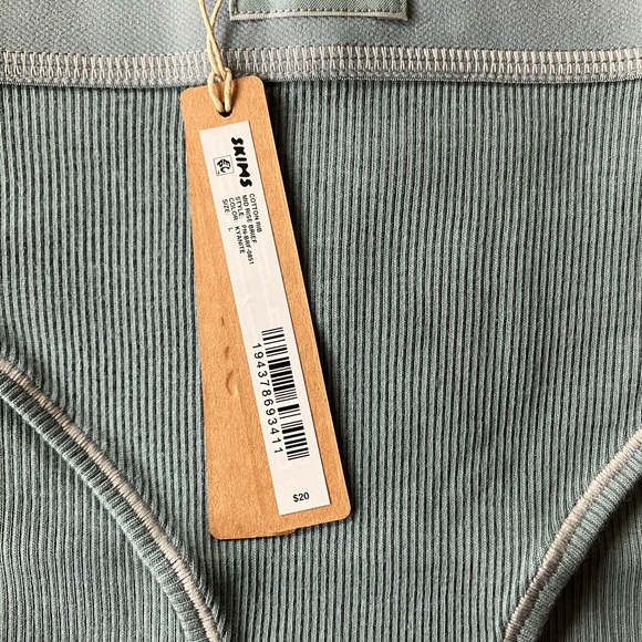 Skims Cotton Rib Mid Rise Brief - Kyanite - Large - Picture 4 of 7